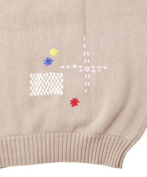 B omnivore/ビーオムニボー/HAND STITCH CARDIGAN ハンドステッチカーディガン ベージュ M