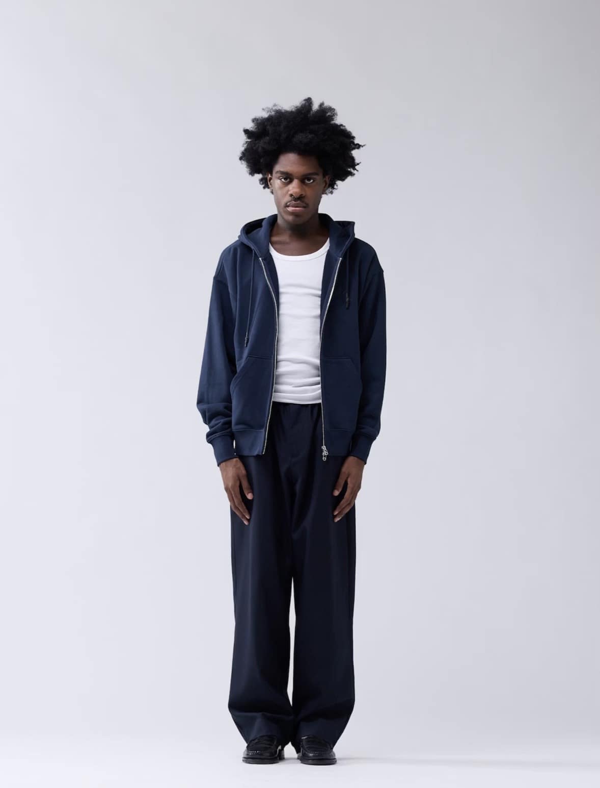 New Amsterdam Surf Association/ニューアムステルダムサーフアソシエーション/LOGO HOODIE ZIP-UP NAVY/NIGHT NAVY M