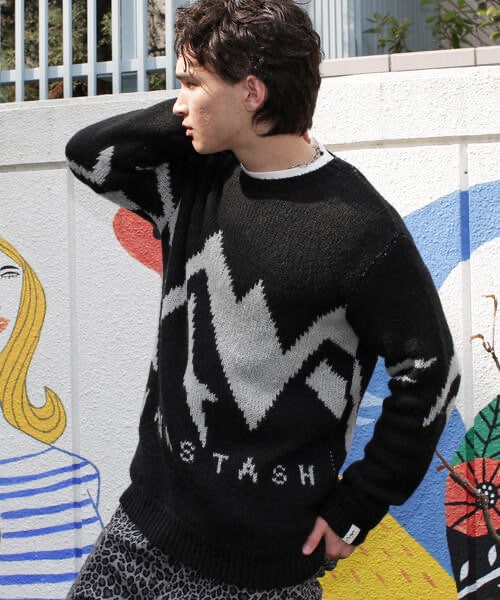 MANASTASH/マナスタッシュ/LOGO SWEATER ニット ブラック M