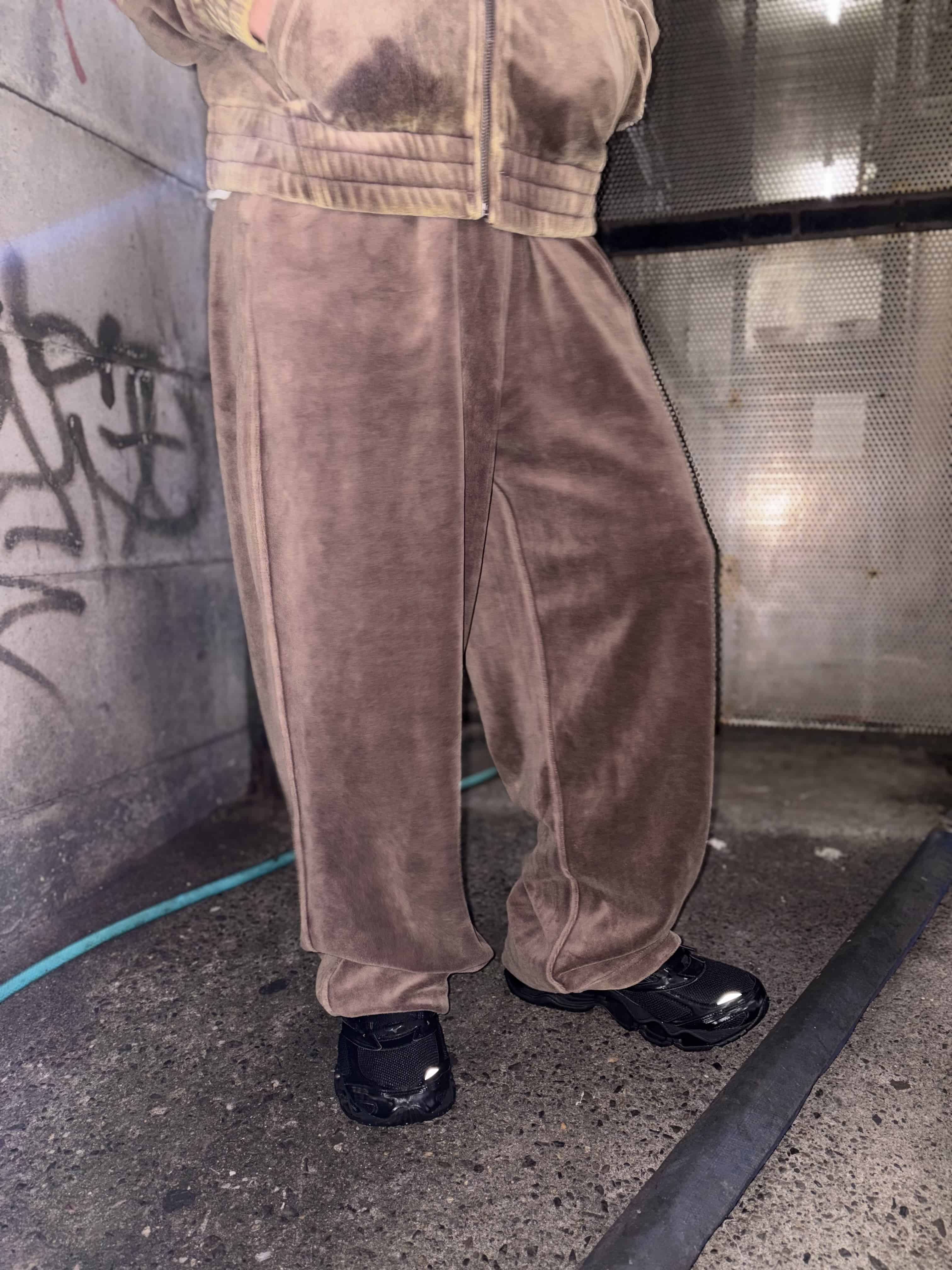 B omnivore/ビーオムニボー/velours pant ベロアパンツ ブラウン M