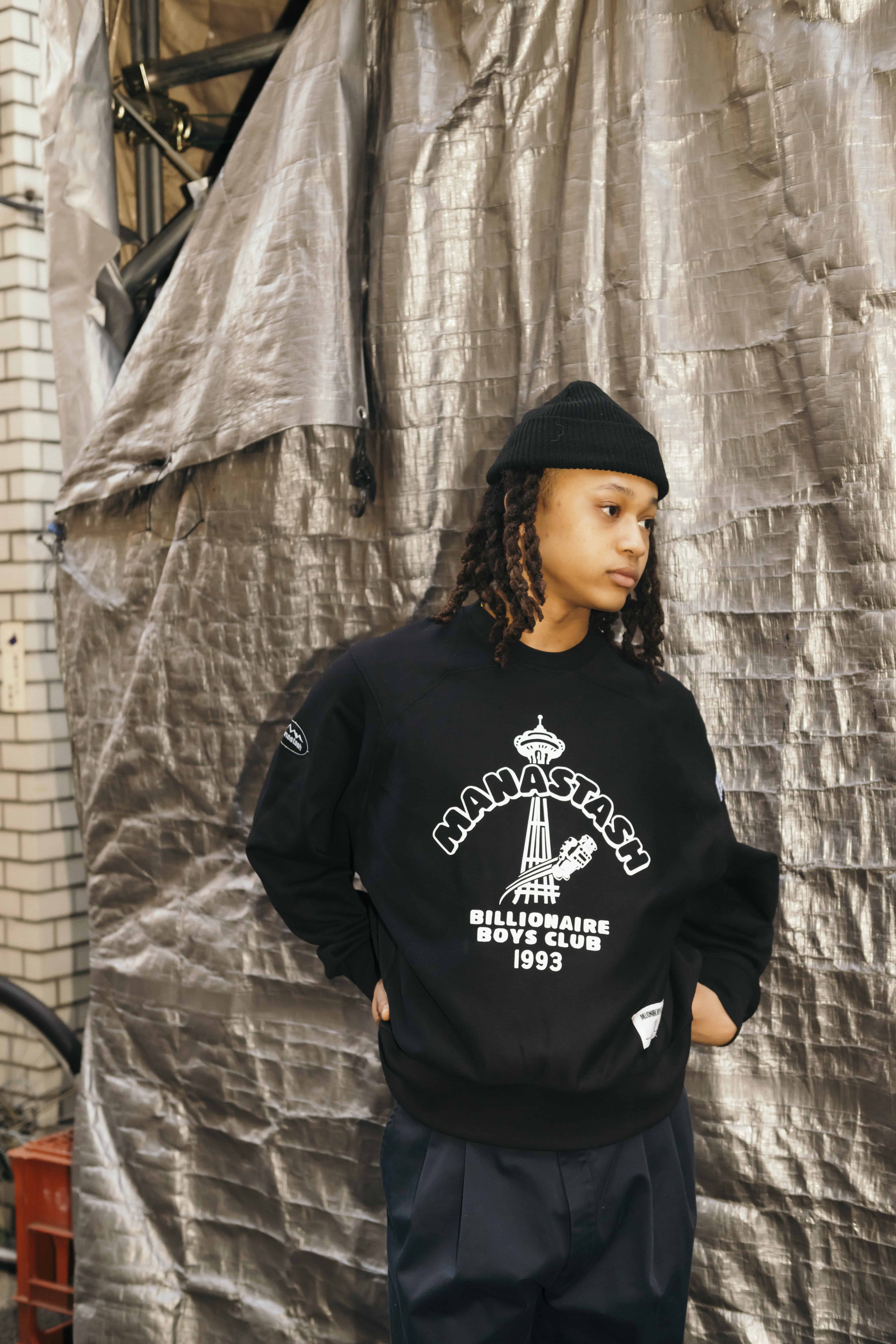 BILLIONAIRE BOYS CLUB×MANASTASH/ビリオネアボーイズクラブ×マナスタッシュ/BBC MANA SWEAT ブラック S