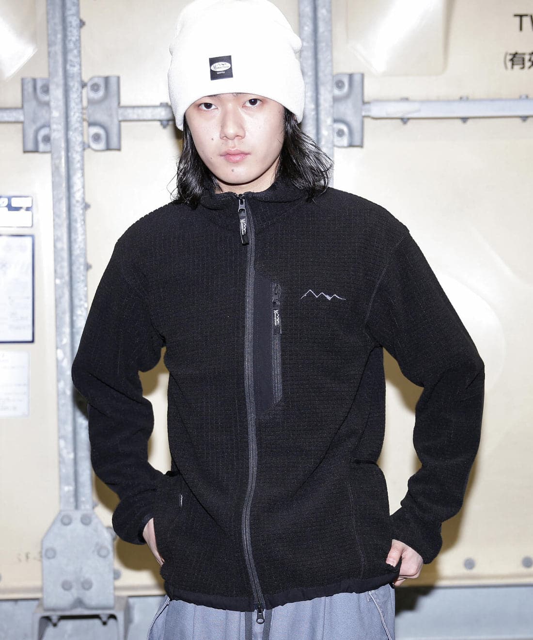 MANASTASH/マナスタッシュ/GRID FLEECE ZIP JKT フリースジャケット BLACK M