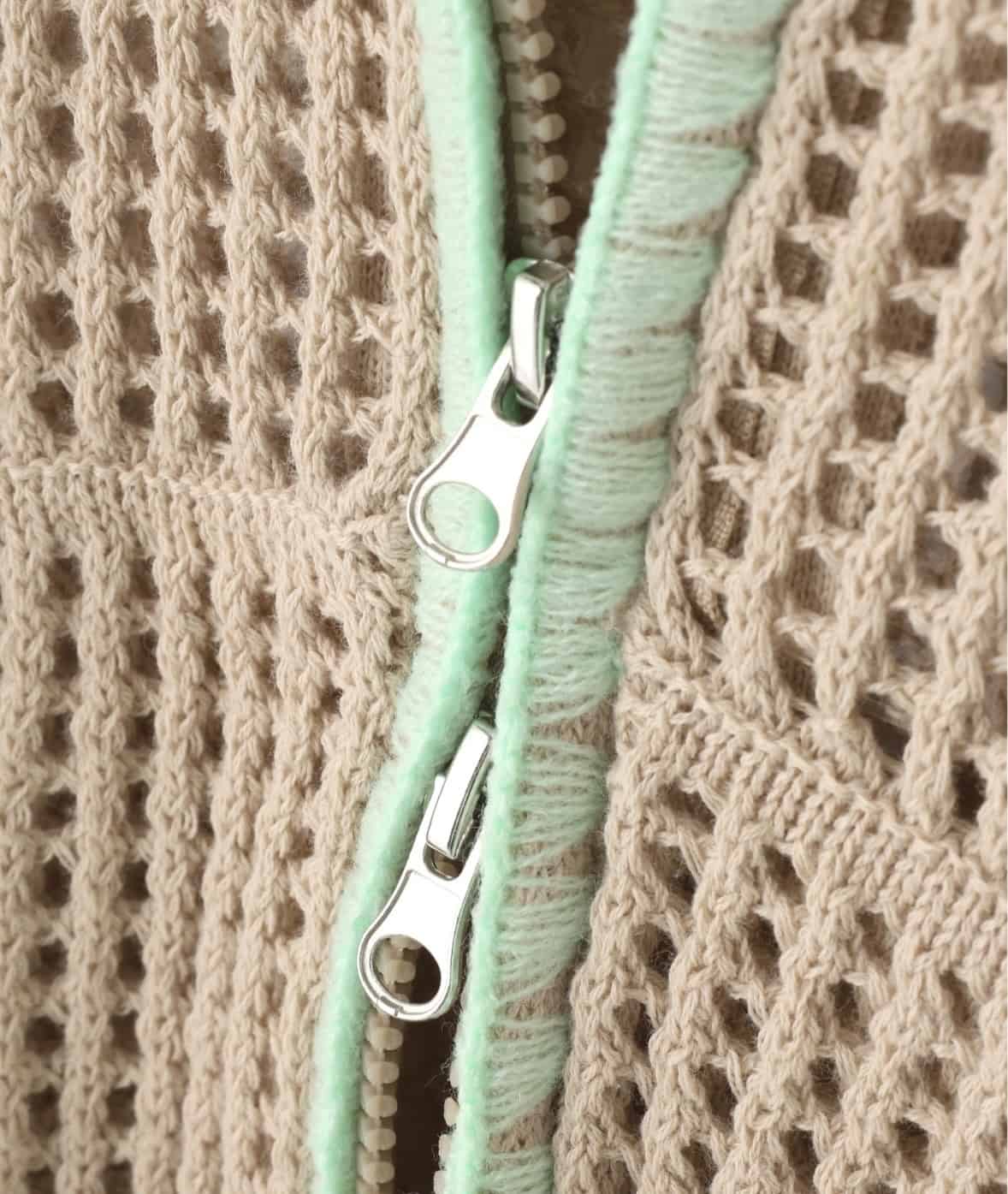 B omnivore/ビーオムニボー/HAND - STITCH MESH HOODIE メッシュフーディー ベージュ M