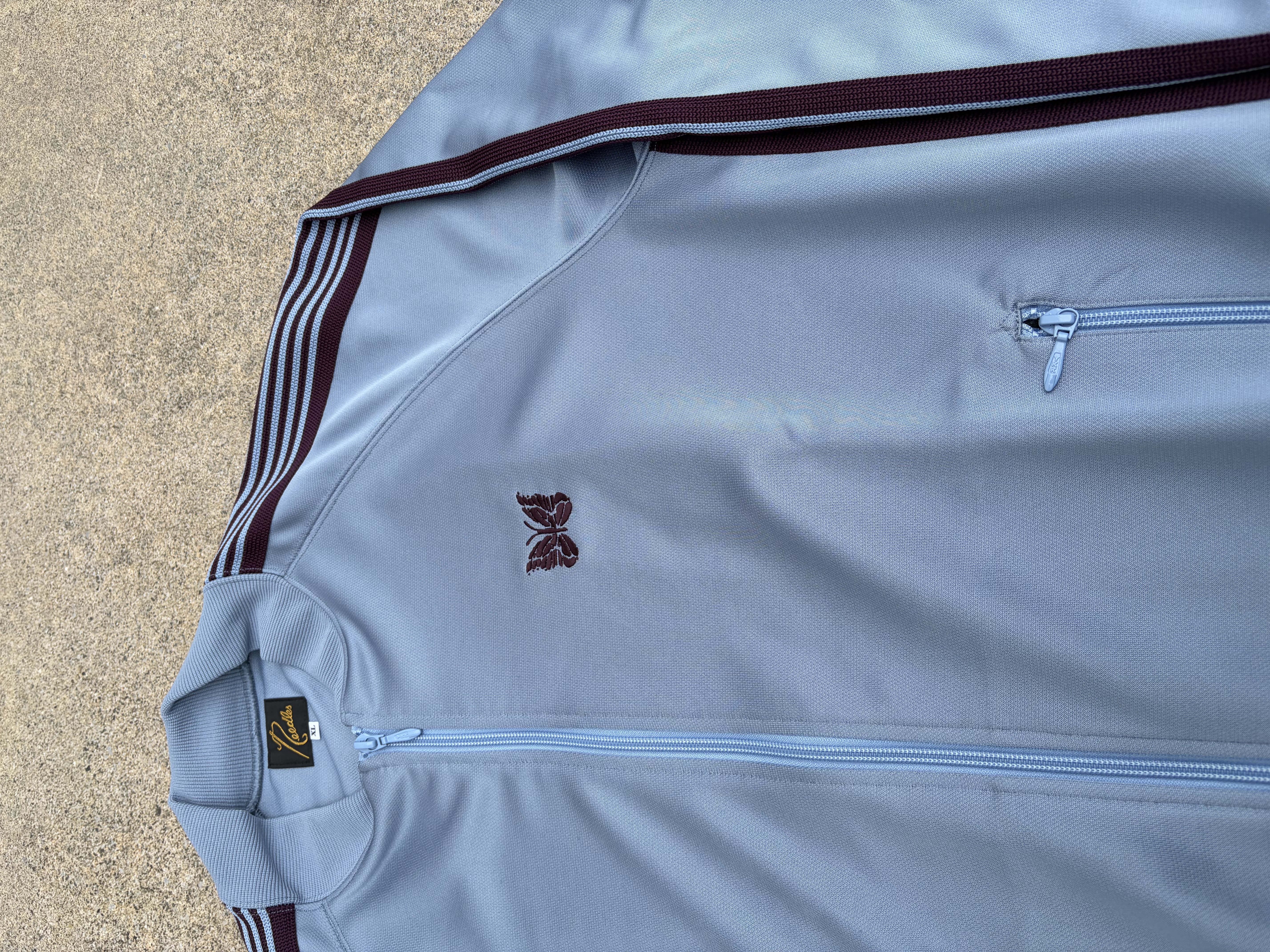 Needles×BEAVER/ニードルズ×ビーバー　別注Rib Collar Track Jacket - Poly Smooth　-SAX- トラックジャケット SAX M