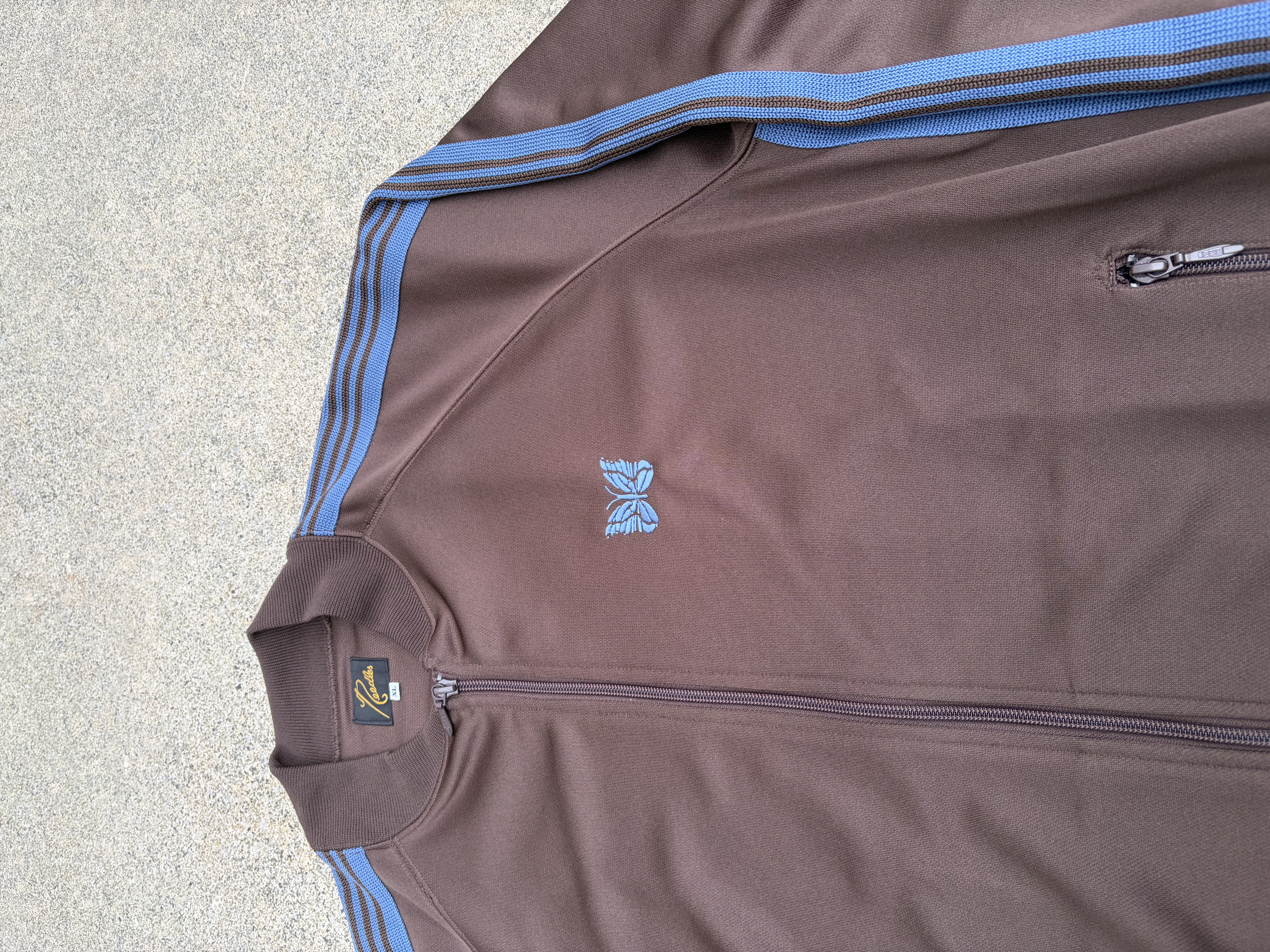 Needles×BEAVER/ニードルズ×ビーバー　別注Rib Collar Track Jacket - Poly Smooth　-BROWN- トラックジャケット brown M