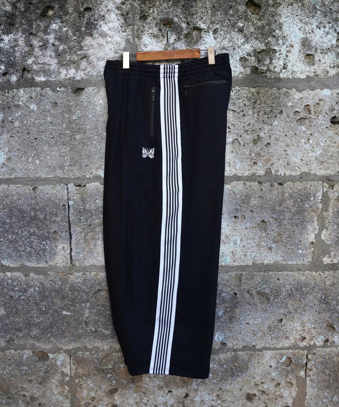 NEEDLES×BEAVER/ニードルズ×ビーバー/別注H.D. Track Pant - Cotton Jersey -BLACK- ヒザデルトラックパンツ　ヒザデルパンツ ブラック XS
