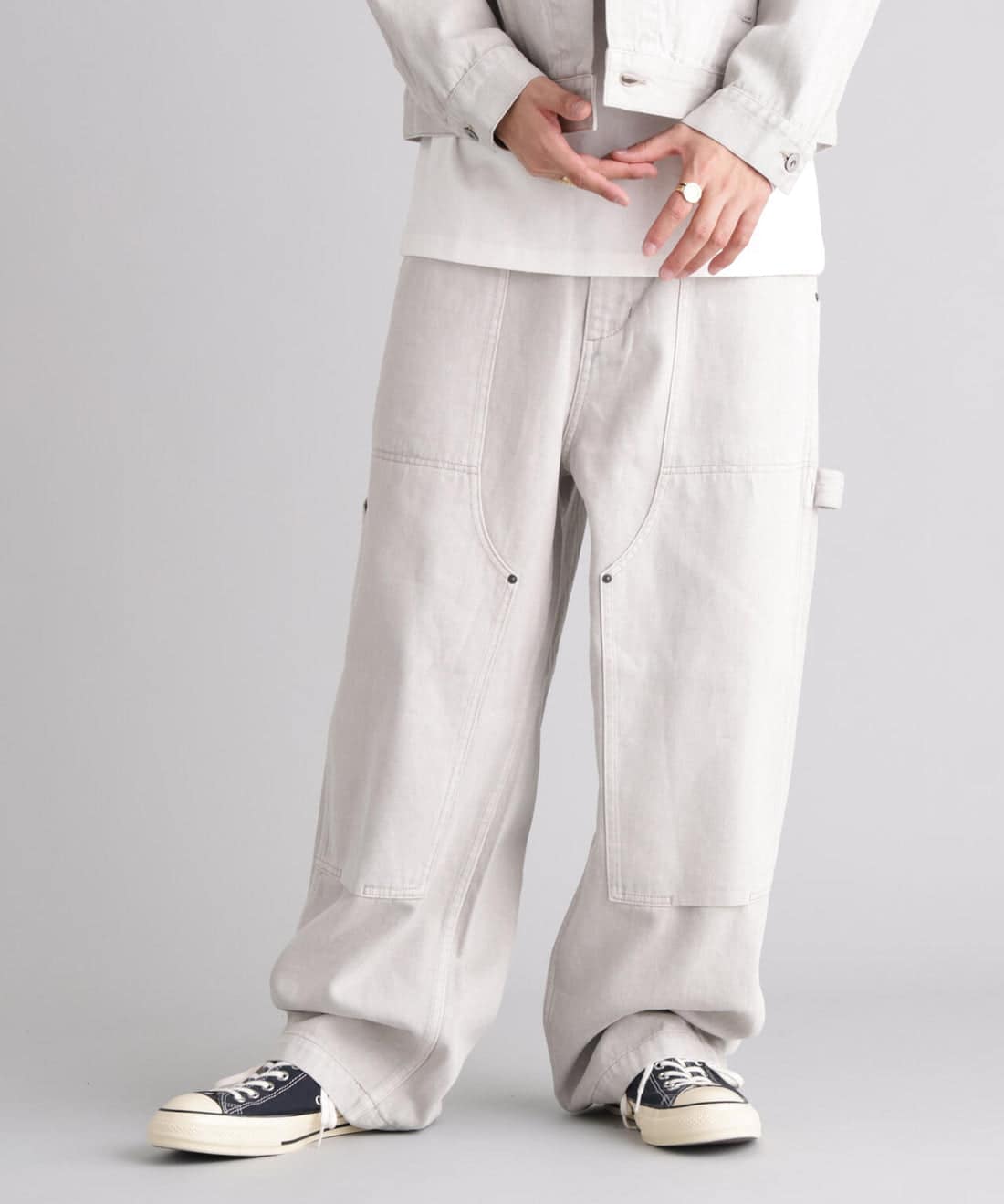 MANASTASH/マナスタッシュ/HEMP WASHED DOUBLE KNEE PANTS サンド S