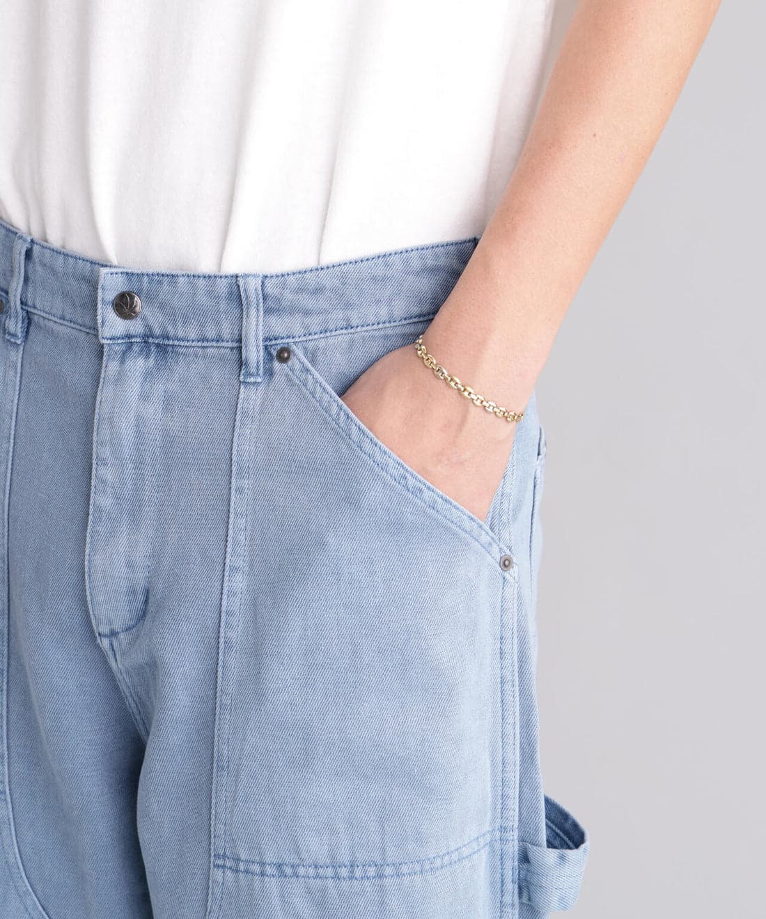 MANASTASH/マナスタッシュ/HEMP WASHED DOUBLE KNEE PANTS ブルーグレー S