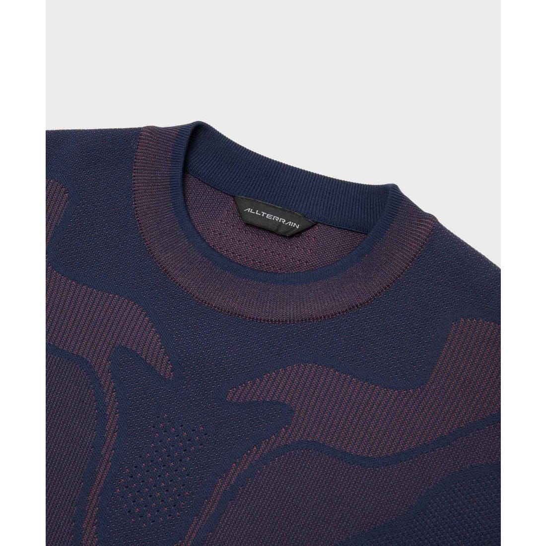 DESCENTE ALLTERRAIN/デサントオルテライン/フュージョンニットハイブリッドクルーネック パープル M