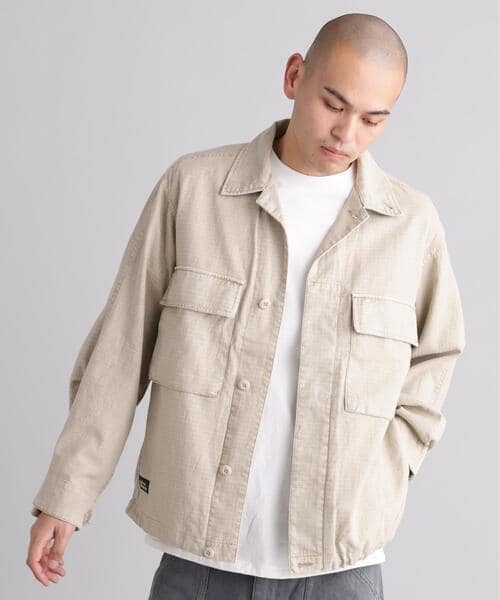 MANASTASH/マナスタッシュ/MH-RIP FIELD SHIRTS カーキ M