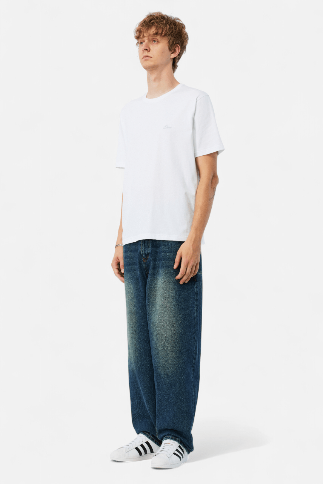 Dime/ダイム/Cursive Small Logo T-Shirt WHITE S