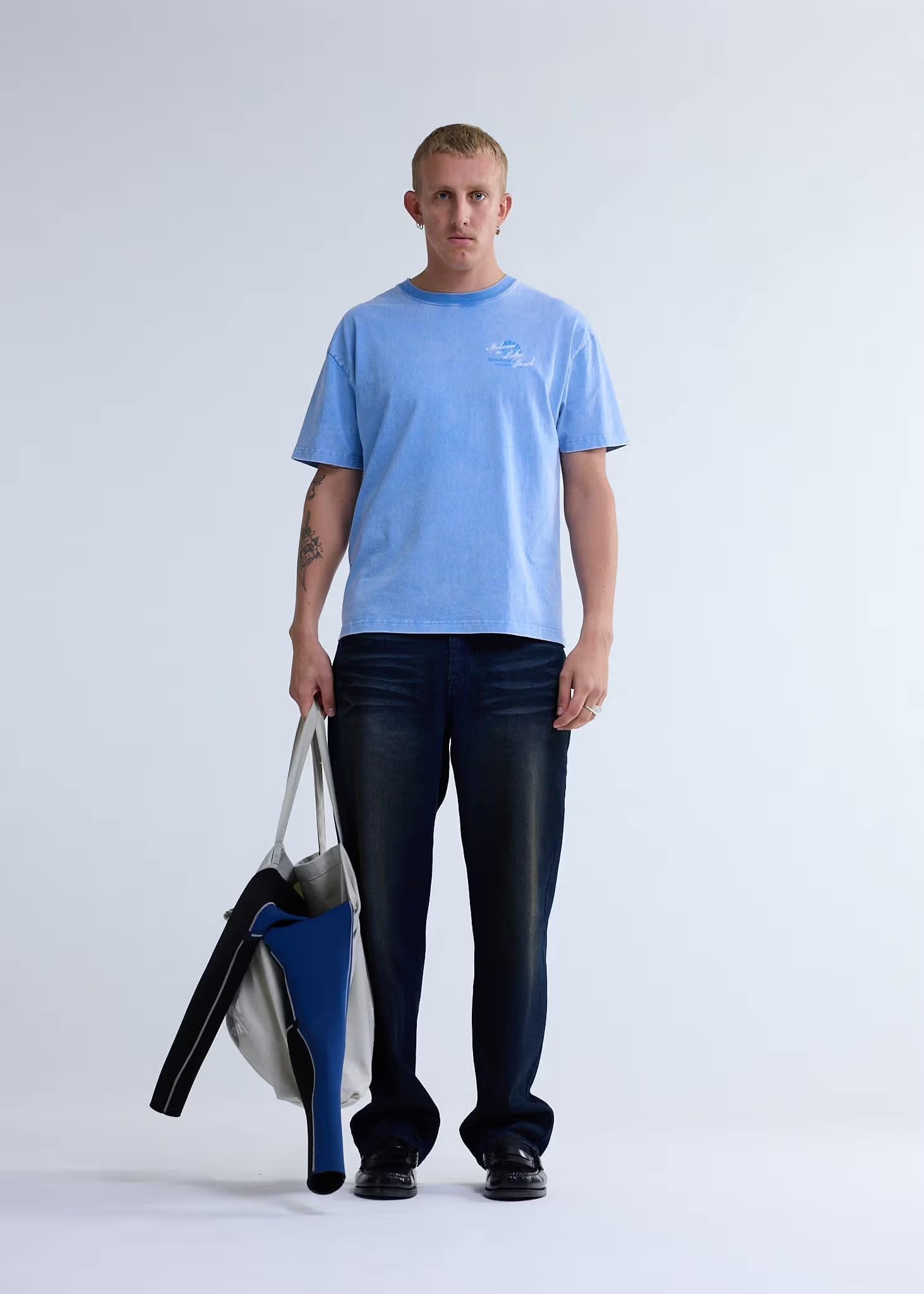 New Amsterdam Surf Association/ニューアムステルダムサーフアソシエーション/WELCOME TO PALMBEACH TEE BLUE BLUE S