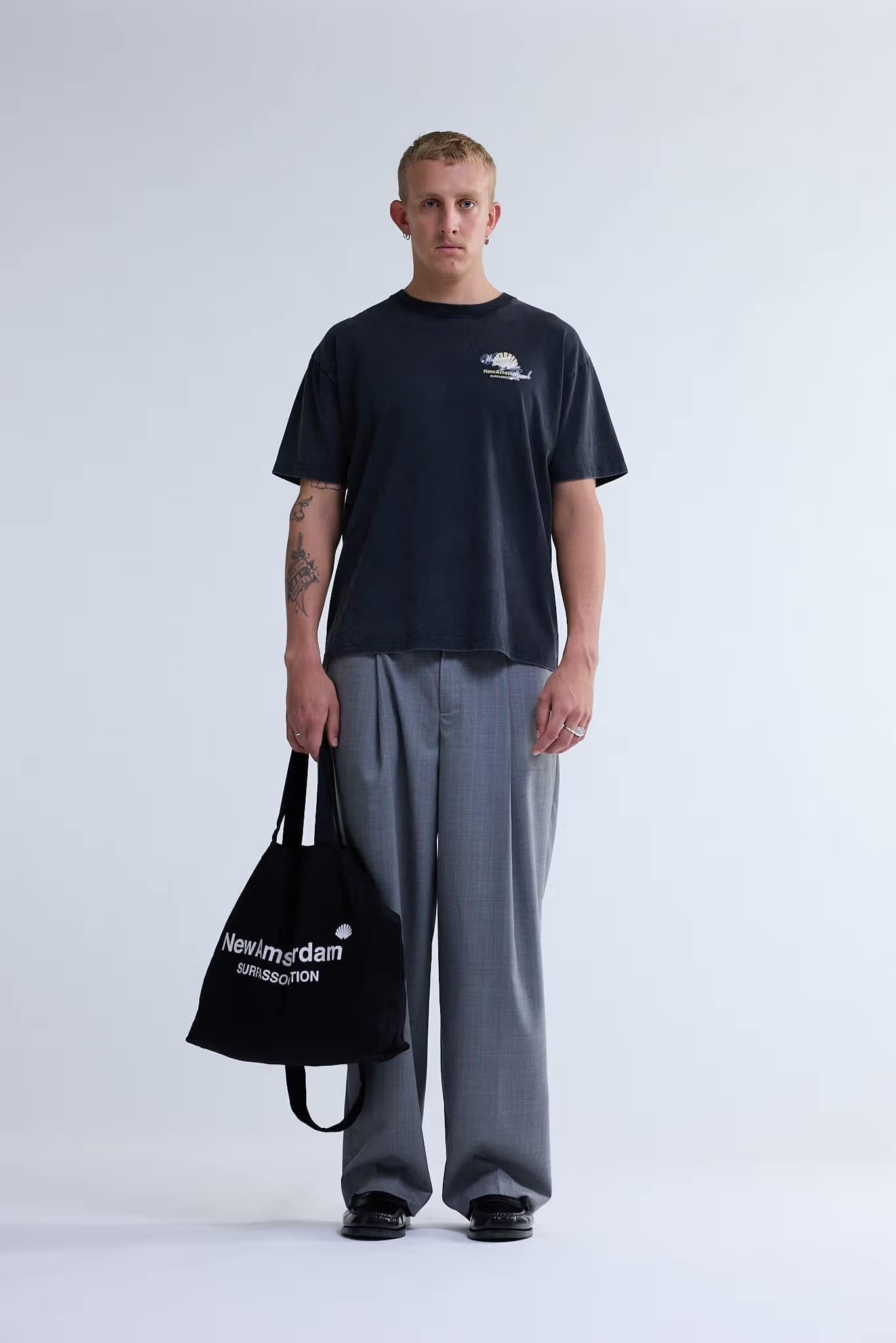 New Amsterdam Surf Association/ニューアムステルダムサーフアソシエーション/WELCOME TO PALMBEACH TEE ANTRACITE ANTRACITE S