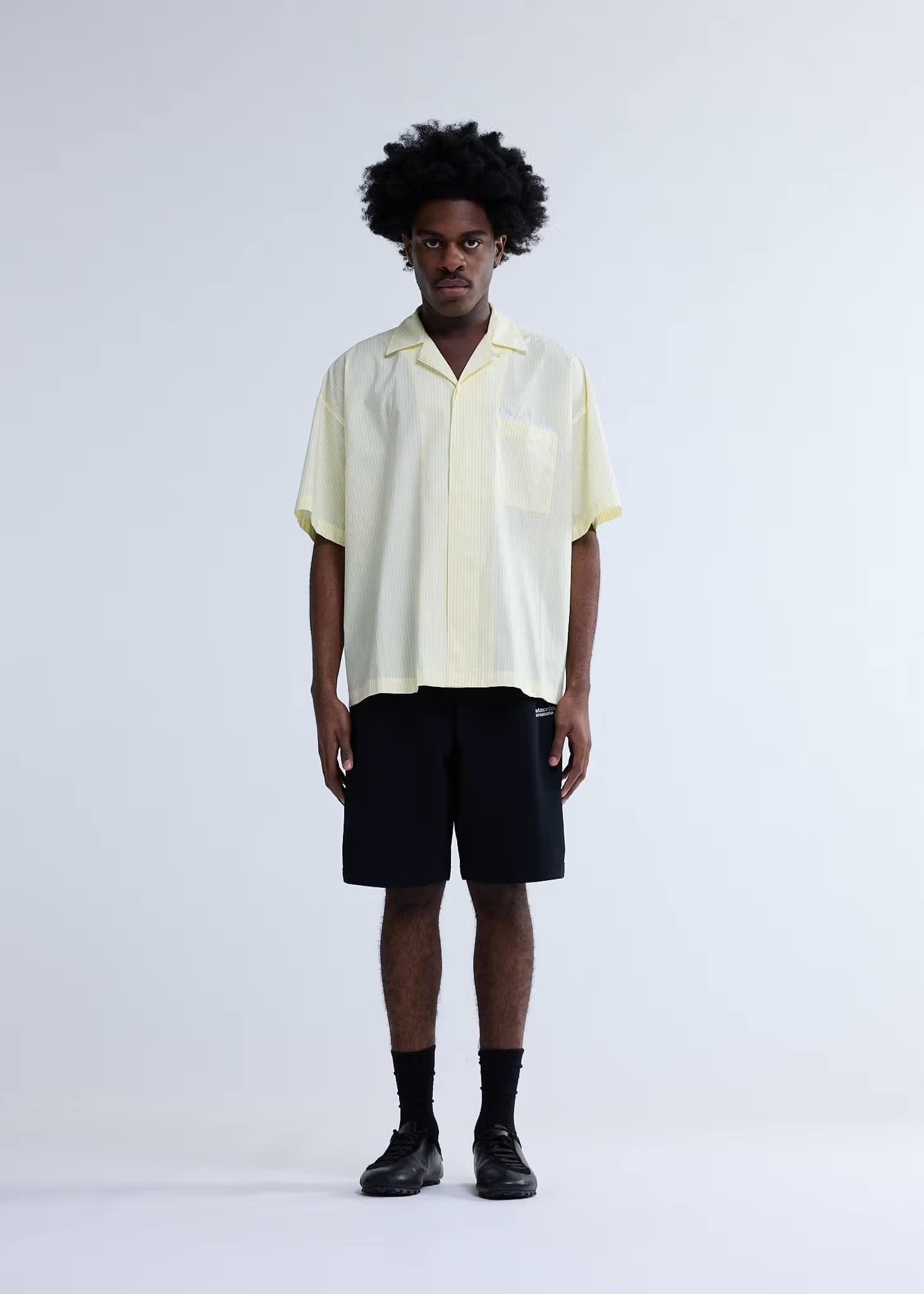 New Amsterdam Surf Association/ニューアムステルダムサーフアソシエーション/WIJK SHIRT SHORT SLEEVES STRIPE YELLOW STRIPE M