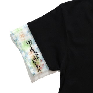 The NERDYS/ナーディーズ/Brigitte Tanaka×The NERDYS Pattern Sleeve T-shirt ブリジットタナカ Black S