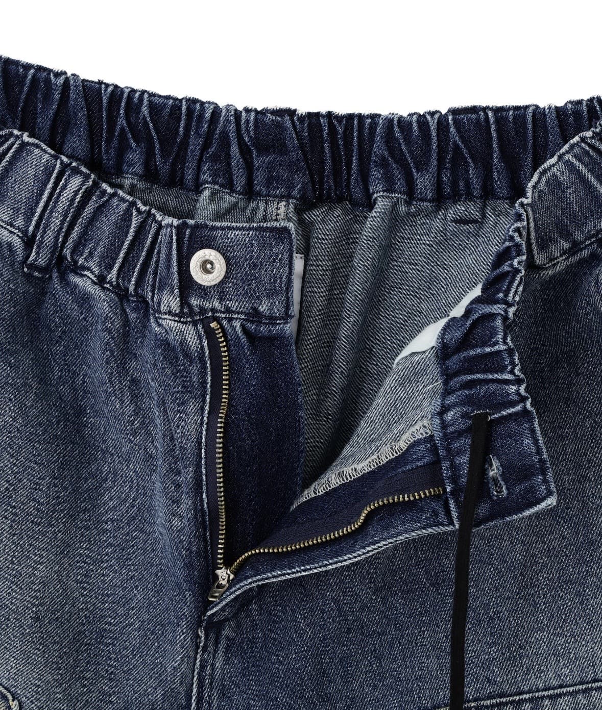 B omnivore/ビーオムニボー/W KNEE SHORTS DENIM ダブルニーショーツデニム BLUE M