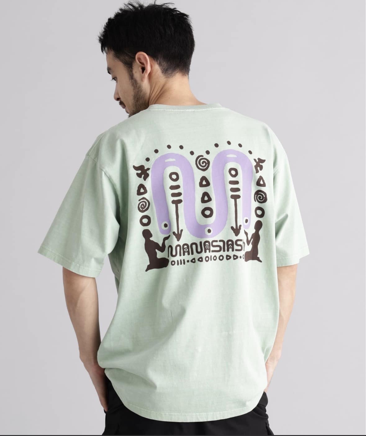MANASTASH/マナスタッシュ/PUMICE TEE NEON SIGN ライトグリーン S