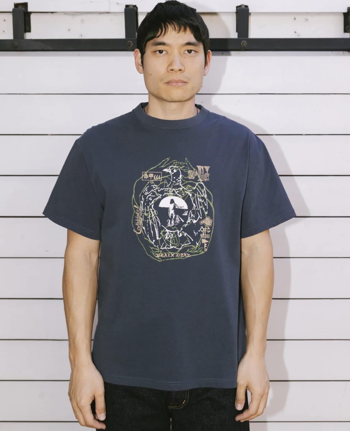 BRAIN DEAD/ブレインデッド/EARTH DEFENSE T-SHIRT - SLATE SLATE M