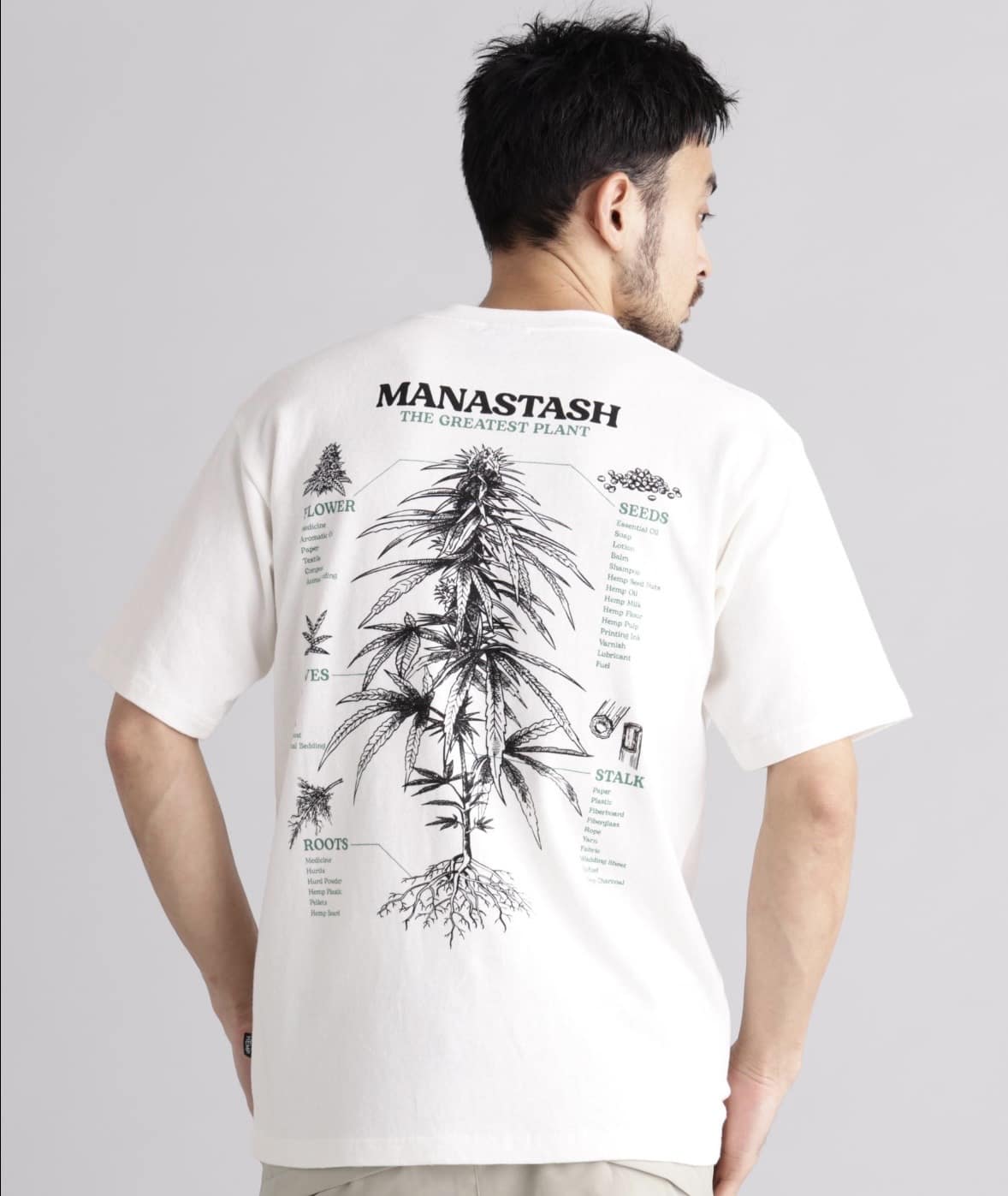 MANASTASH/マナスタッシュ/HEMP TEE TGP ホワイト S