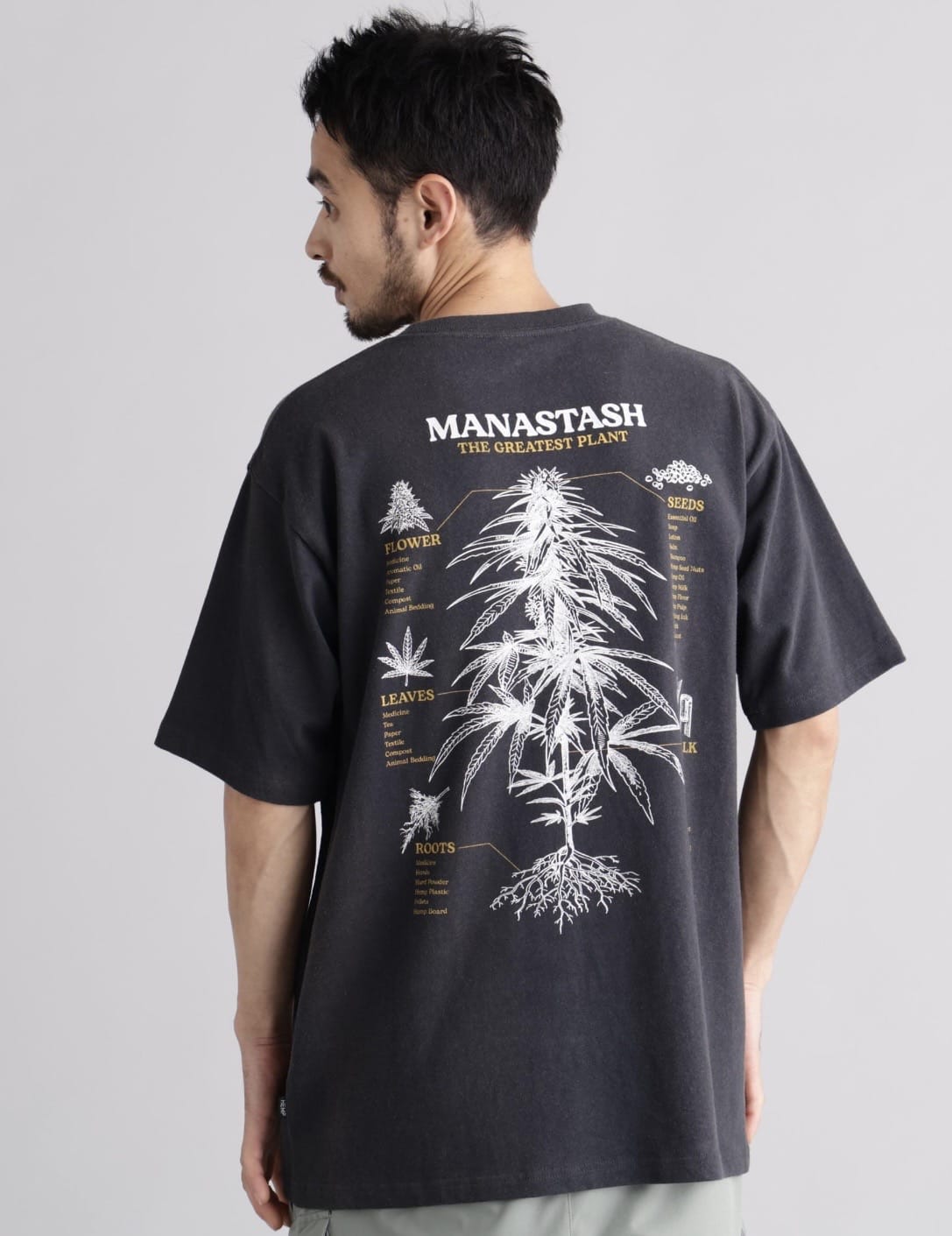 MANASTASH/マナスタッシュ/HEMP TEE TGP ブラック S