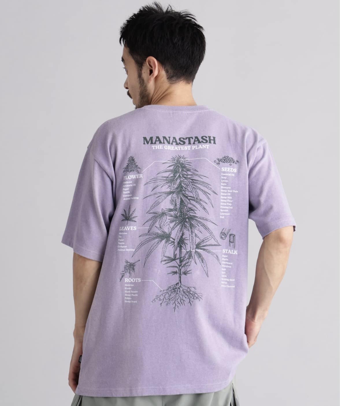 MANASTASH/マナスタッシュ/HEMP TEE TGP ラベンダー S
