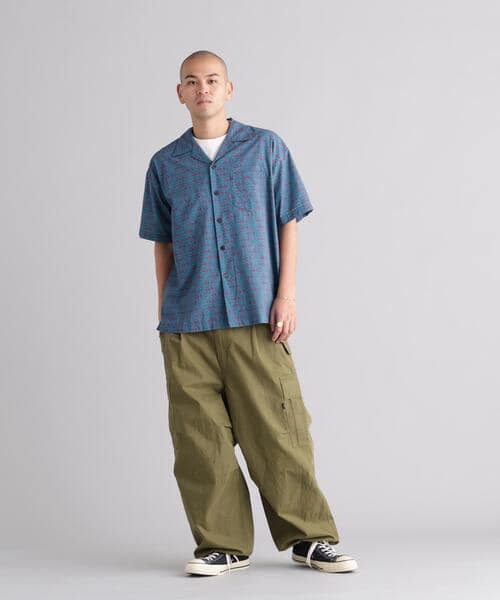MANASTASH/マナスタッシュ/FISH PATTERN SHIRTS シャツ ブルー S