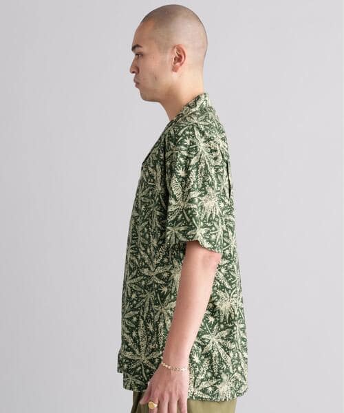 MANASTASH/マナスタッシュ/HEMP PATTERN SHIRTS シャツ モスグリーン S