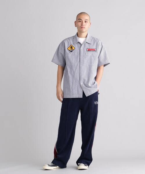 MANASTASH/マナスタッシュ/PATCHED LOGO WORK SHIRT ネイビー S