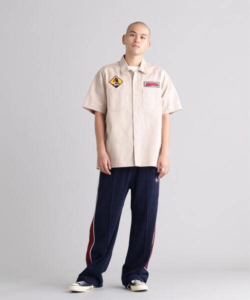 MANASTASH/マナスタッシュ/PATCHED LOGO WORK SHIRT サンド S
