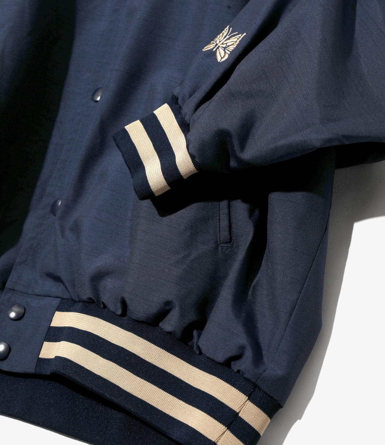 NEEDLES/ニードルズ/STADIUM JACKET - POLY SHANTUNG  スタジャン ネイビー M