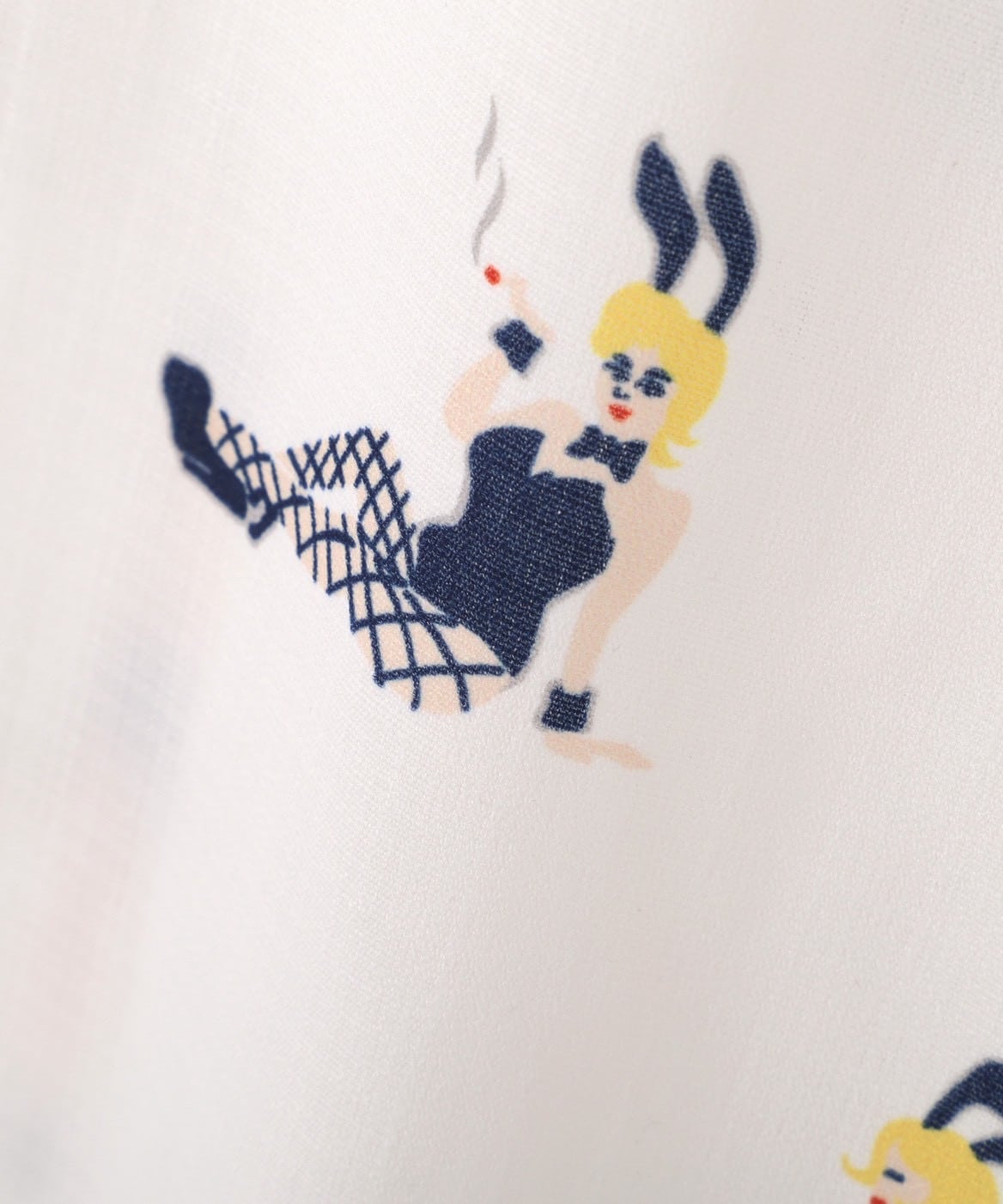 B omnivore/ビーオムニボー/BUNNY S/S SHIRT 半袖シャツ　柄シャツ　バニー OFF WHITE M