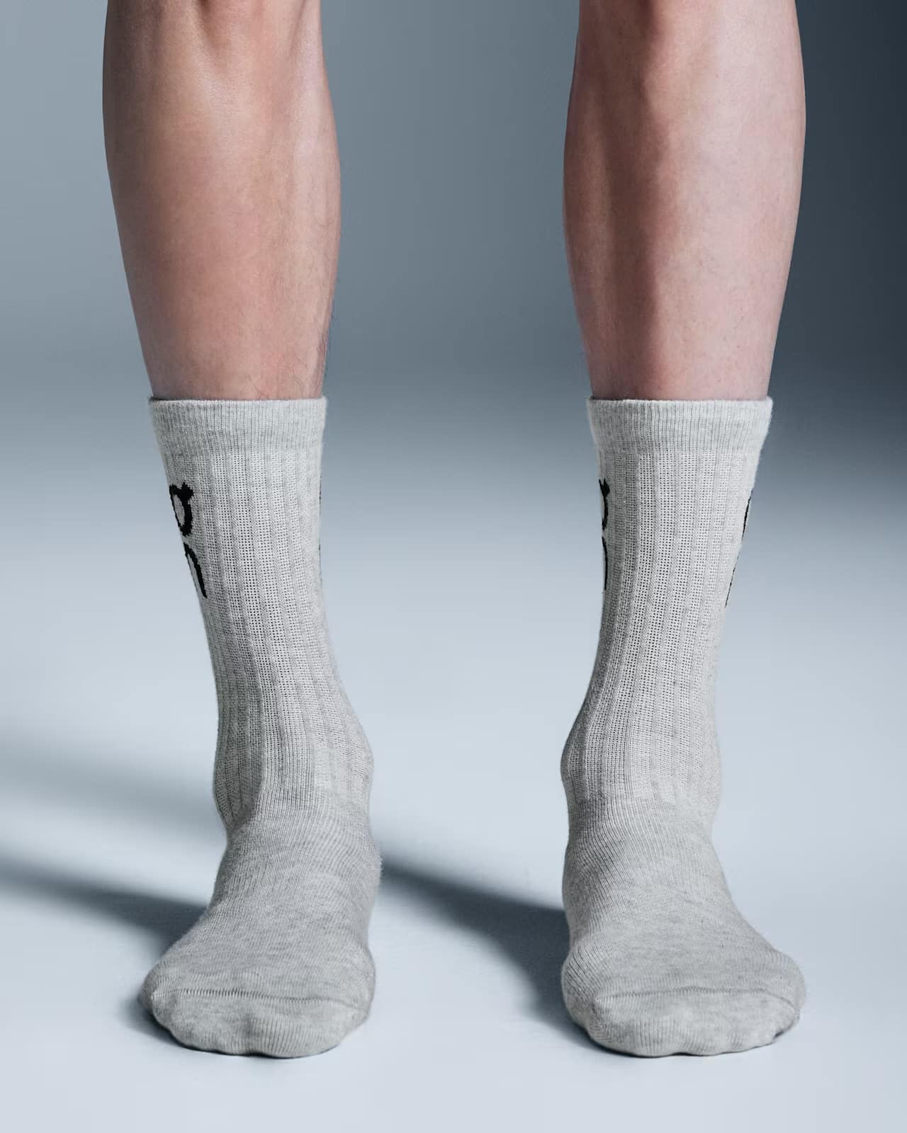 On/オン/Logo Sock High 3P ロゴソックス ハイ 3パック HEATHER GRAY XS(22-24.5)