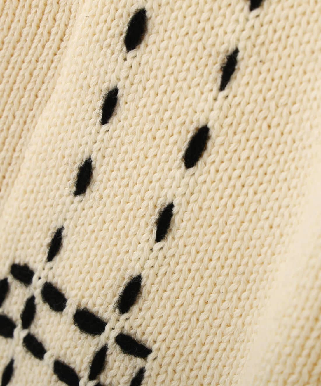 B omnivore/ビーオムニボー/HANDSTITCH CABLE KNIT JKT ハンドステッチケーブルニットジャケット ホワイト S