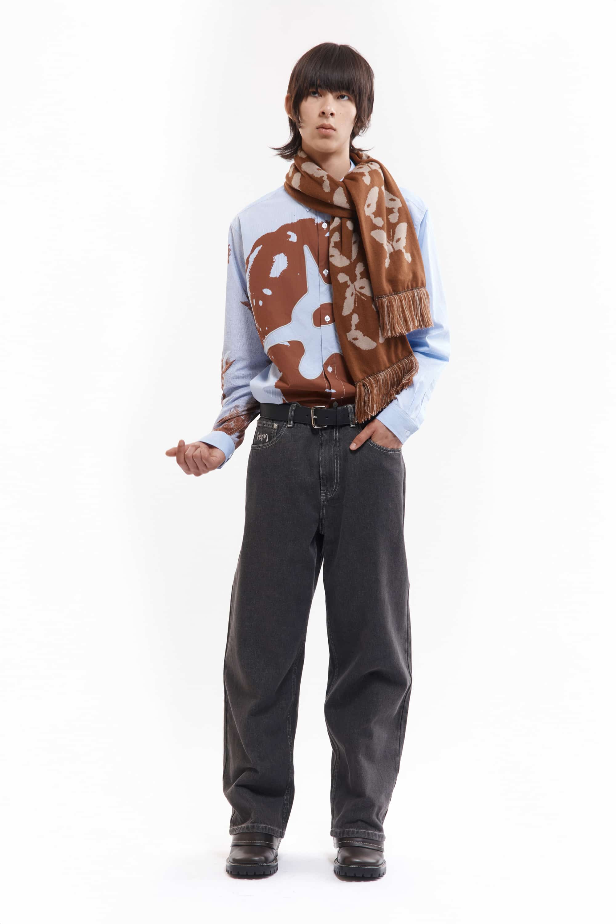 P.A.M.(Perks And Mini)/パム(パークスアンドミニ)/KALEIDOSCOPE BONNET SCARF スカーフ　マフラー BROWN OS