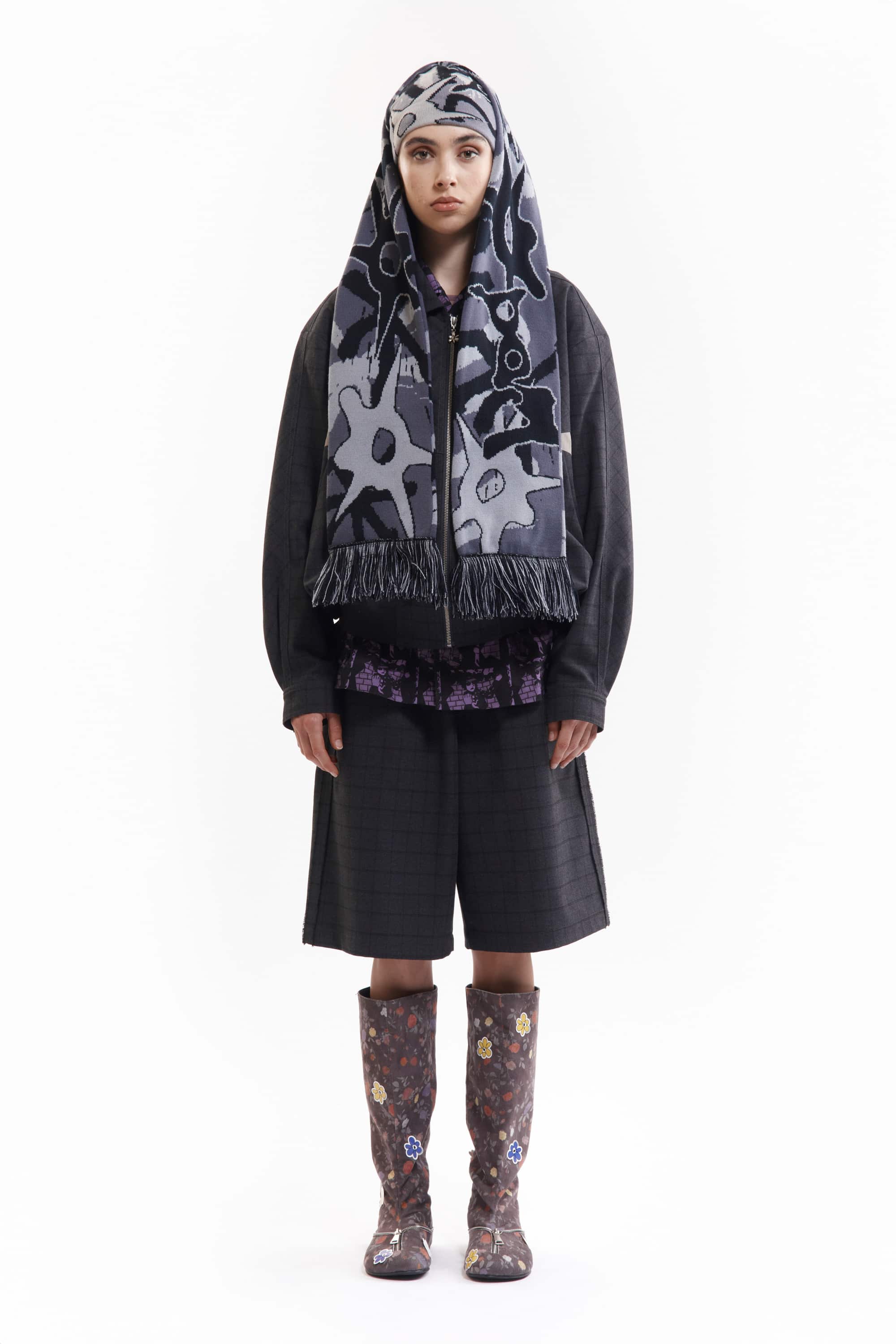 P.A.M.(Perks And Mini)/パム(パークスアンドミニ)/MULTI SHOT URCHIN BONNET SCARF  スカーフ　マフラー GREY OS