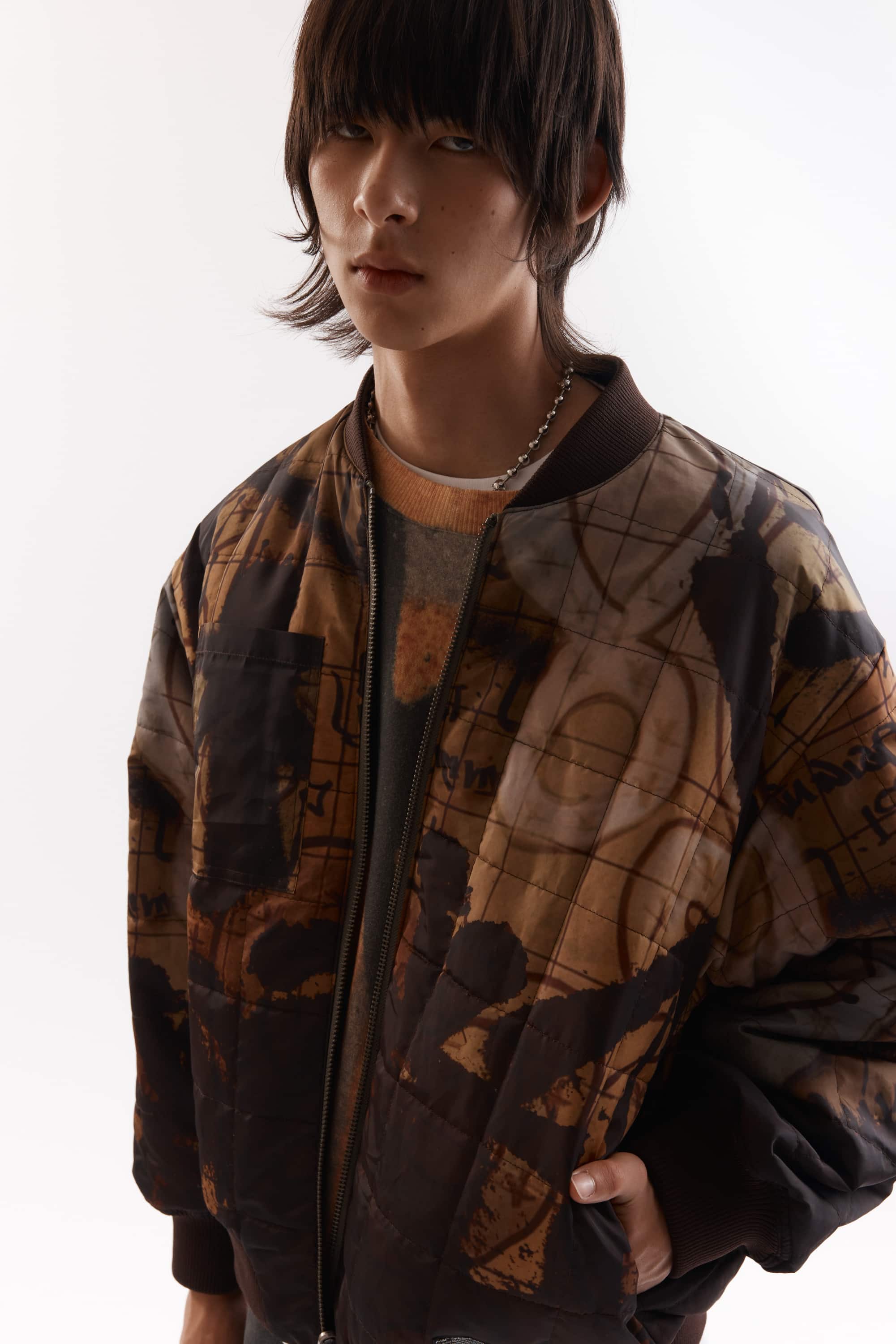 P.A.M.(Perks And Mini)/パム(パークスアンドミニ)/ADORNED REVERSIBLE BOMBER JACKET  リバーシブルボンバージャケット DRABS L