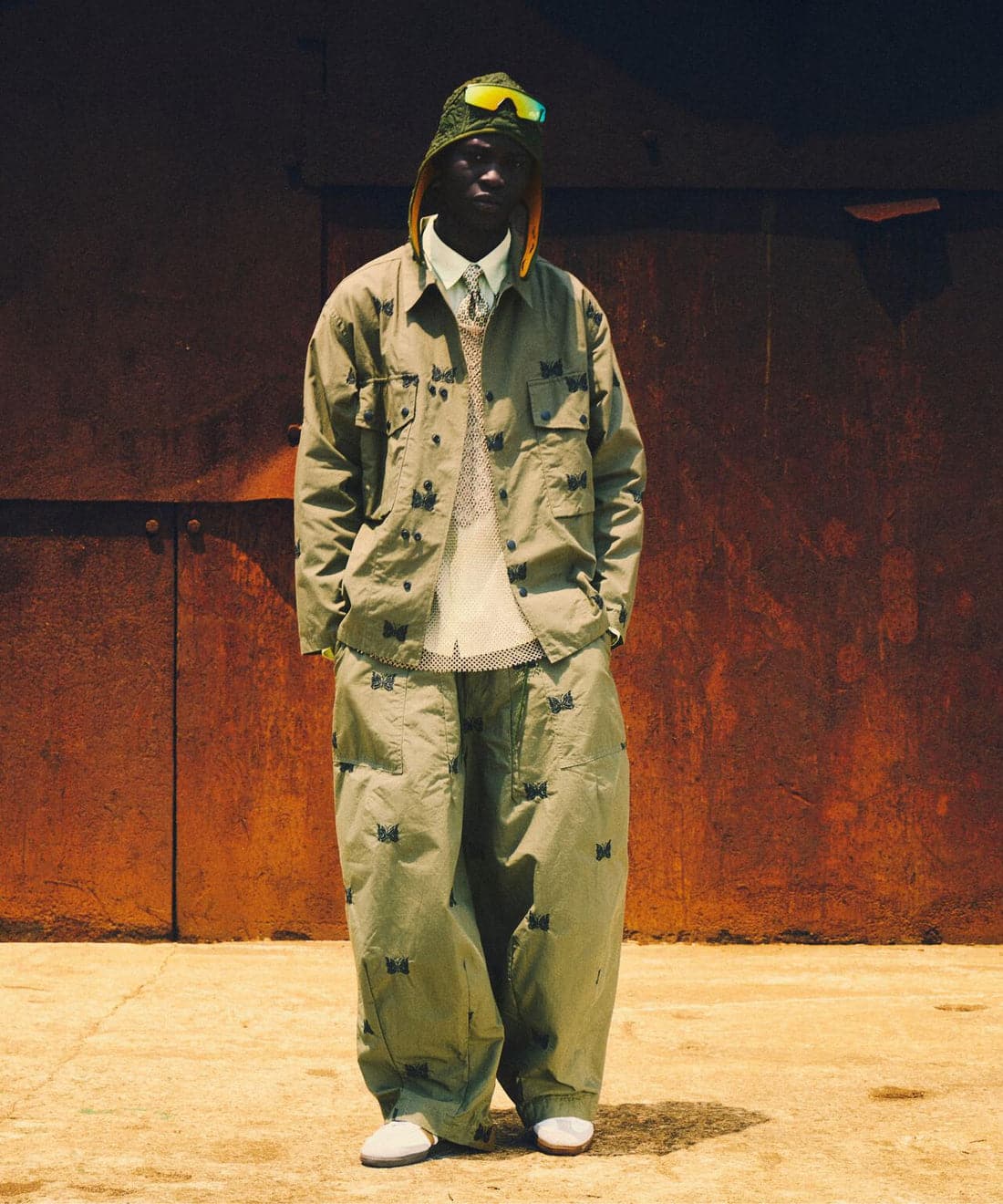 Needles×BEAVER/ニードルズ×ビーバー　別注H.D. Pant - Cotton Ripstop ヒザデルパンツ オリーブ XS