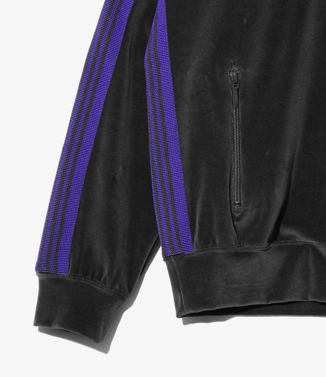 NEEDLES/ニードルズ/RIB COLLAR TRACK JACKET - C/PE VELOUR リブカラートラックジャケットベロア CHARCOAL M