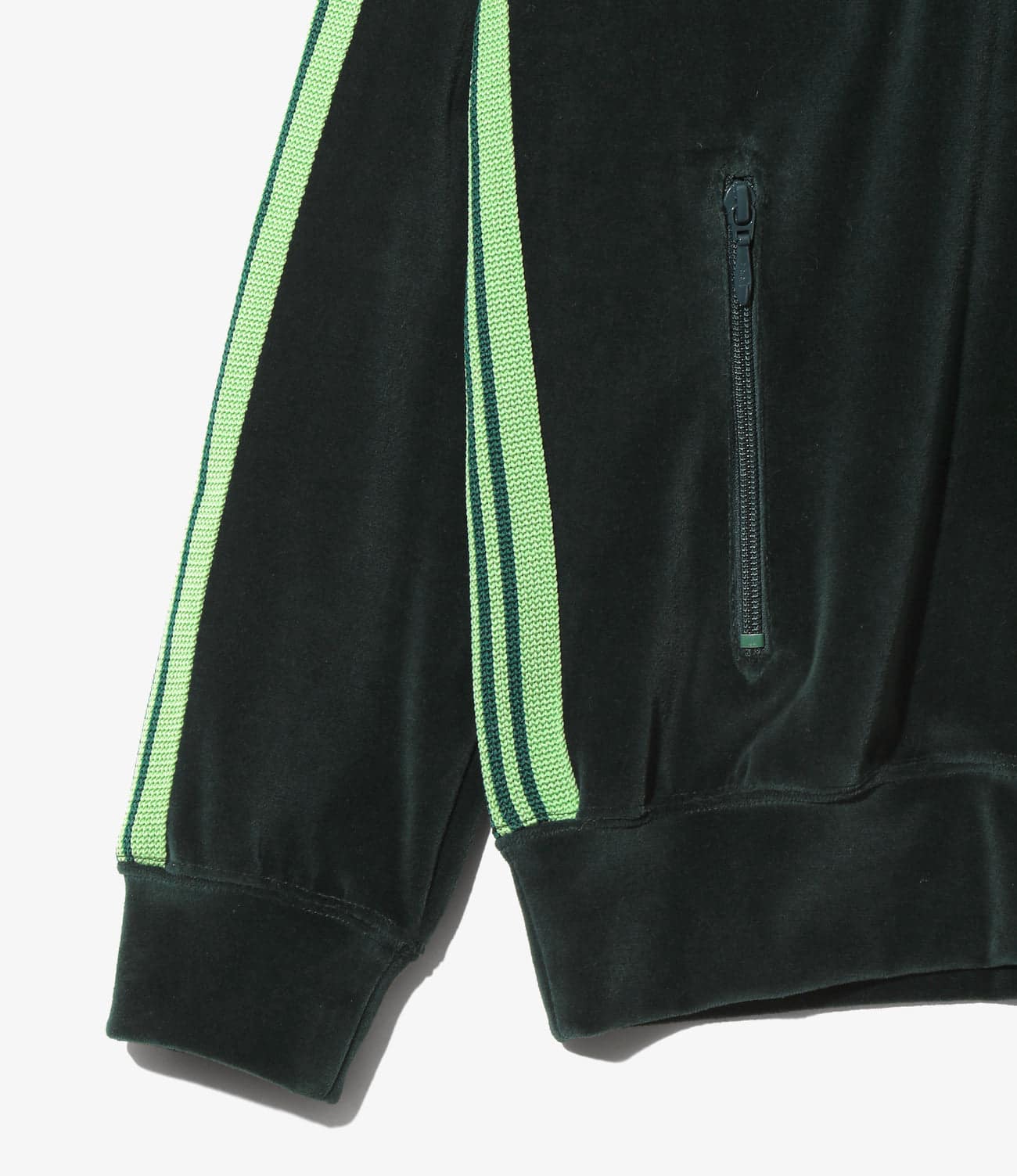 NEEDLES/ニードルズ/RIB COLLAR TRACK JACKET - C/PE VELOUR リブカラートラックジャケットベロア GREEN M