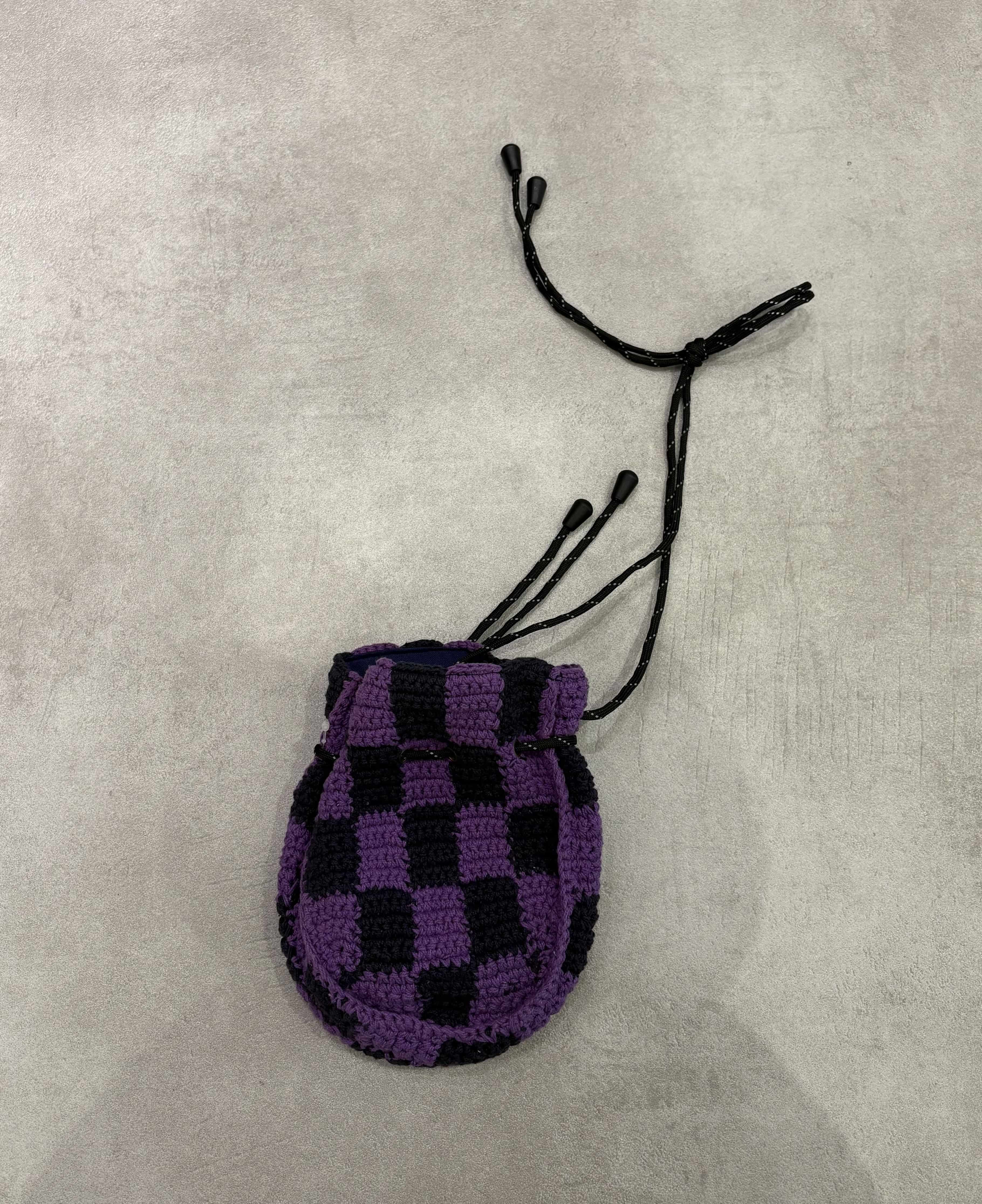 MacMahon Knitting Mills /マクマホンニッティングミルズ/Pochette - Checker PURPLE FREE