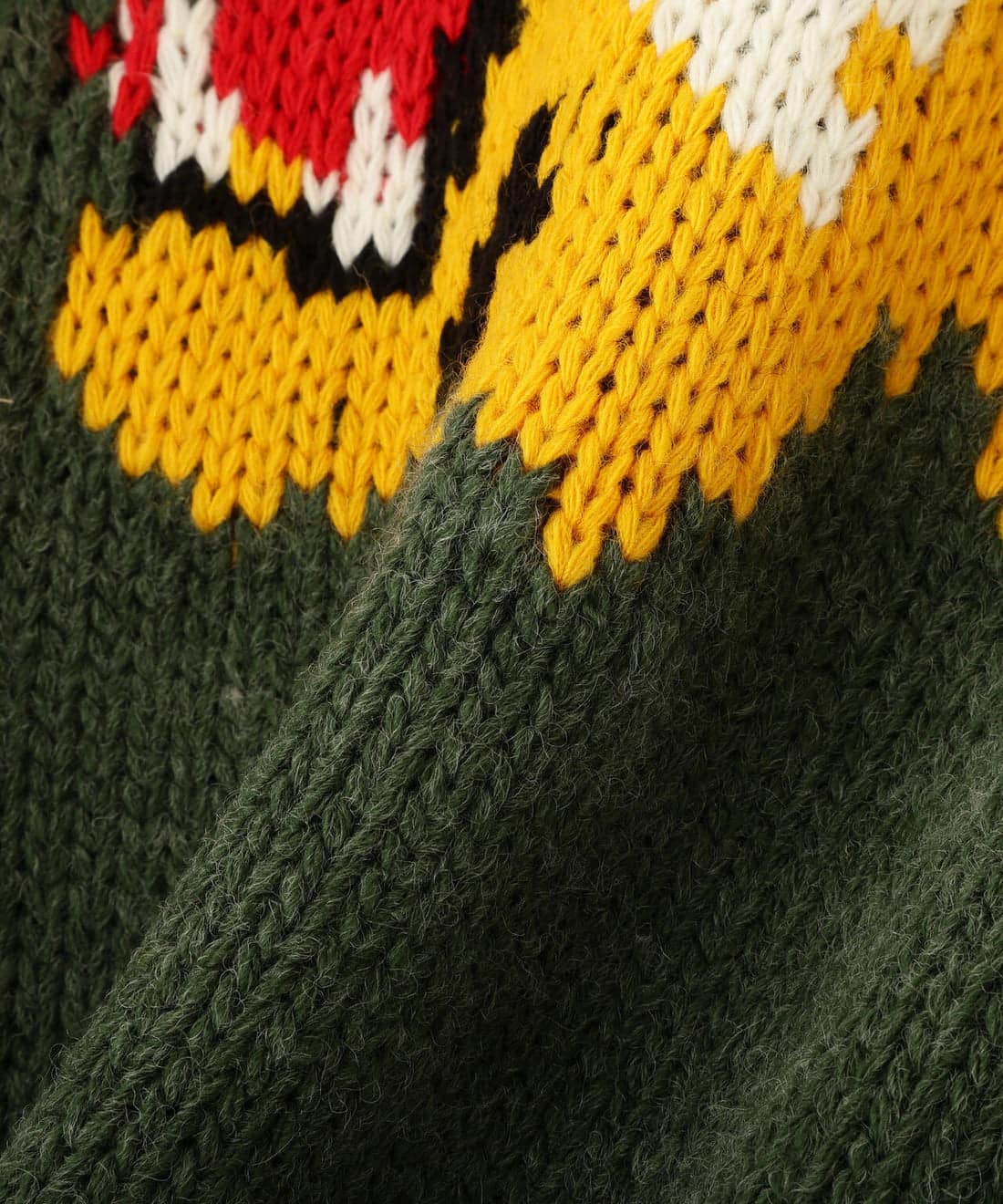 Schott/ショット/CREW KNIT FACE TIGER/クルー ニット フェイス タイガー グリーン M