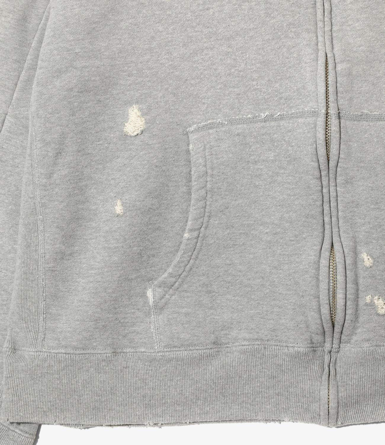 NEEDLES/ニードルズ/DECONSTRUCTED ZIPPED SWEAT ジップドスウェット H.GRAY M