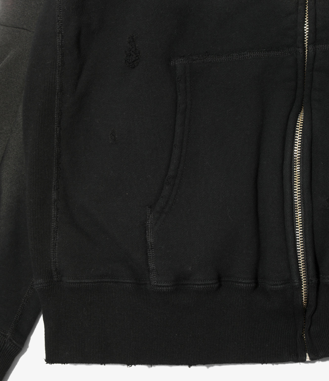 NEEDLES/ニードルズ/DECONSTRUCTED ZIPPED SWEAT ジップドスウェット BLACK M
