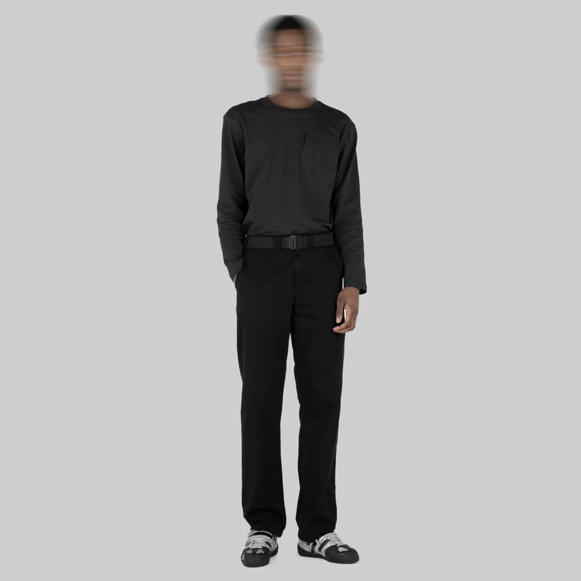 AFFXWRKS/LONG SLEEVE POCKET T-SHIRT BLACK L