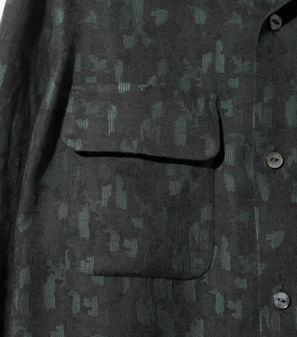 Needles/ニードルズ/Classic Shirt-Rayon Abstract Jq- Green M
