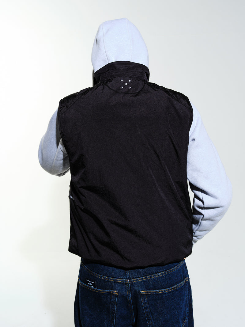 POP TRADING CO/ポップトレーディングカンパニー/Pop Reversible Safari Vest Anthracite BLACK M