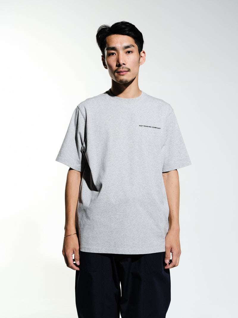 POP TRADING CO/ポップトレーディングカンパニー/Pop Reflective Logo T-Shirt Grey Heather グレー M