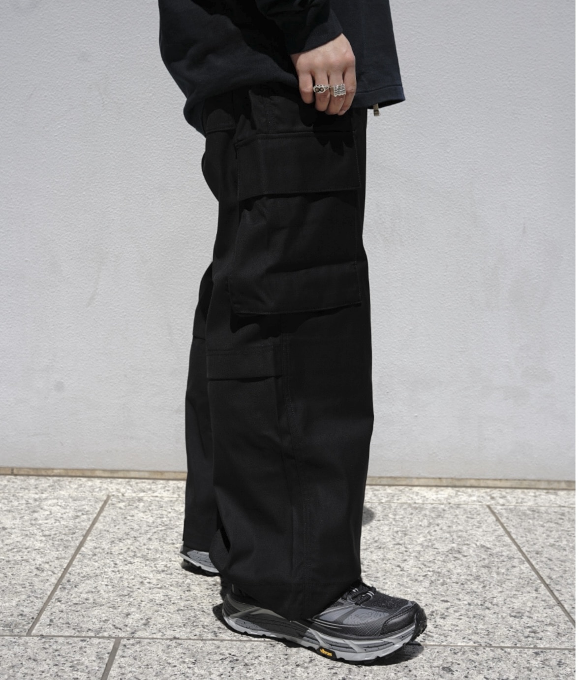 B omnivore/ビーオムニボー/TR CARGO PANTS カーゴスラックス BLACK S
