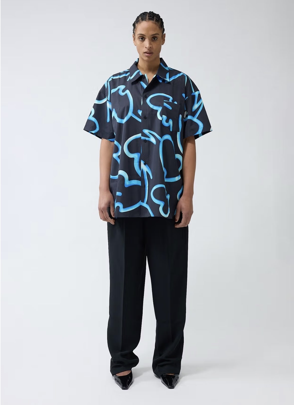 New Amsterdam Surf Association/ニューアムステルダムサーフアソシエーション/LOVER SHIRT SHORT SLEEVES 半袖シャツ ブラック M