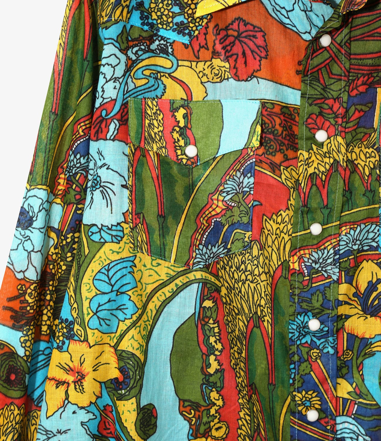 NEEDLES/ニードルズ/WESTERN SHIRT - PRINTED COTTON LAWN / FLORAL ウエスタンシャツ Blue M